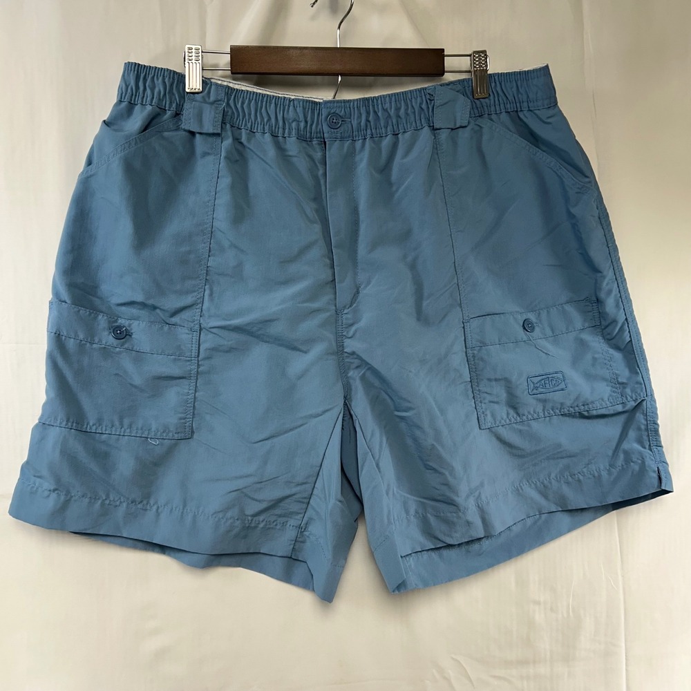 AFTCO Fishing Shorts Mens 44 Blue Technical Cargo Quick-Dry M01